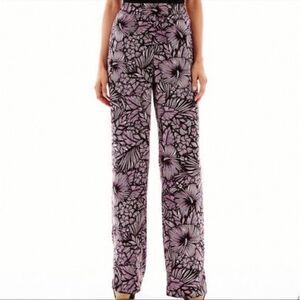 10/$25🦋 Worthington Purple & Black Floral High Rise Wide Leg Palazzo Pants - PS